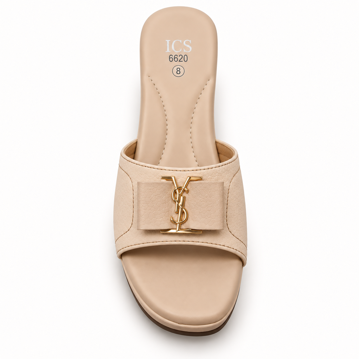 Block Heel PU Slipper